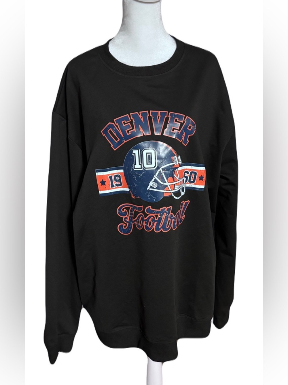 Men’s Denver Football Graphic Sweatshirt Size 3XL Black Crewneck